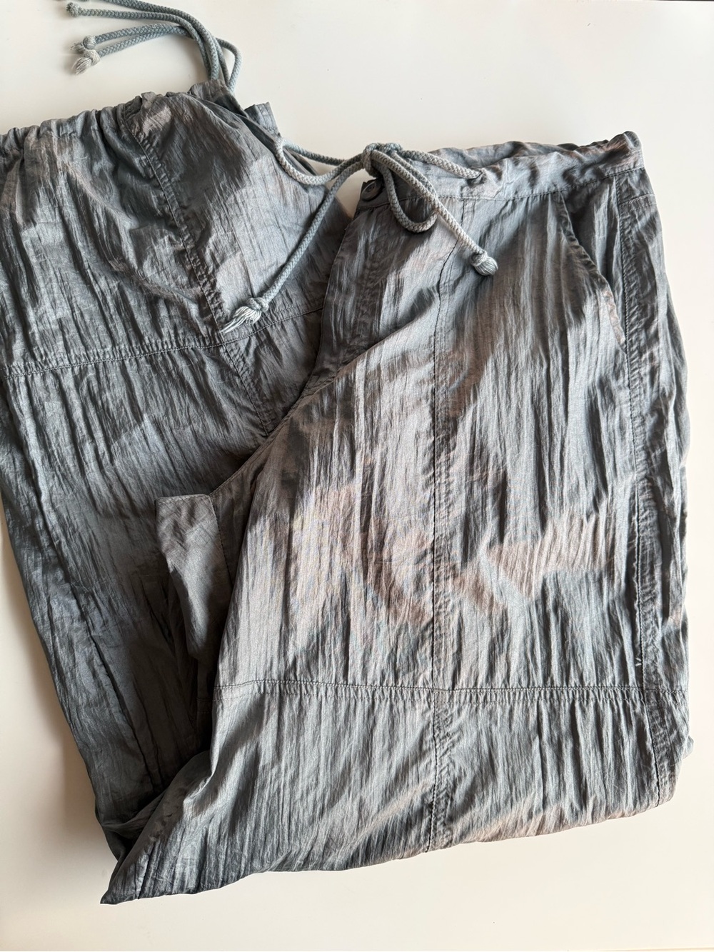 Motel Rocks Gray Tie Dye Parachute Cargo Pants Size Large Y2K